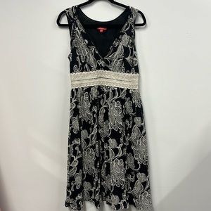 Oscar De La Renta 100% Silk Lace Waist Gathered Ribbon Crinkle fabric 8